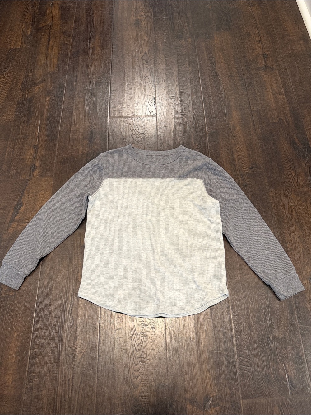 Old Navy Boys Long Sleeve Two-Tone Gray and Heather Top